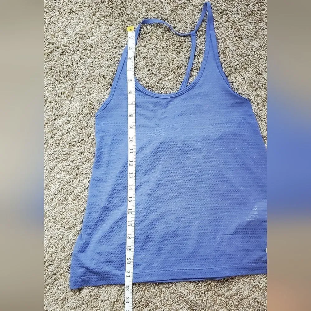 Nike Purplish Blue Striped Tank Top